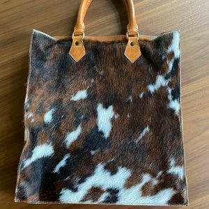 Authentic Natural Hair Hide & Leather Tote